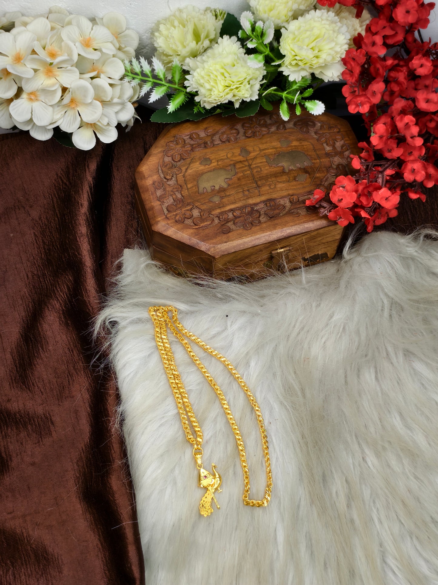 Forming matte finished (1Gram gold plated) Leaf  Chain With Doller