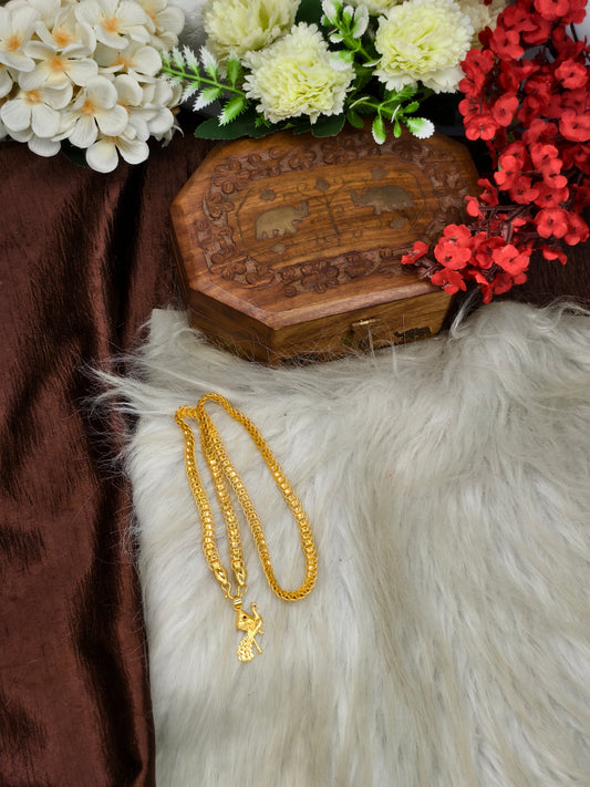 Forming matte finished (1Gram gold plated) Ring  Chain With Doller