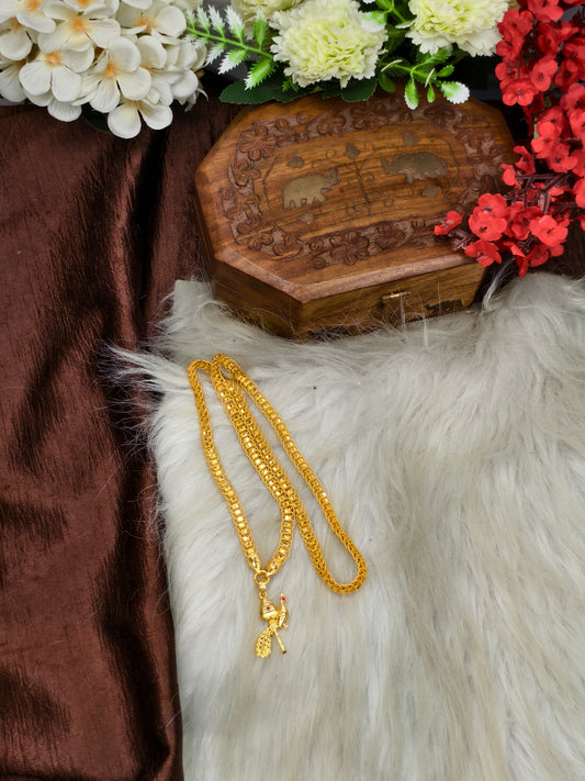 Forming matte finished (1Gram gold plated) Ring  Chain With Doller