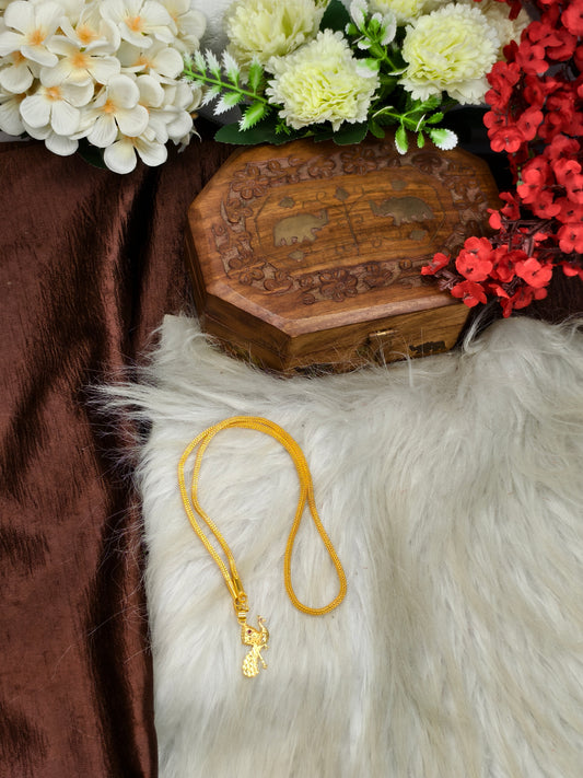 Forming matte finished (1Gram gold plated) Box  Chain With Doller