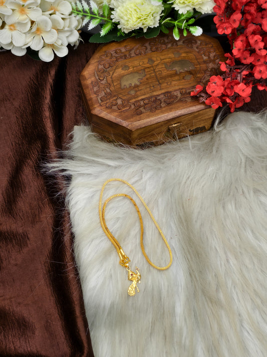 Forming matte finished (1Gram gold plated) Box  Chain With Doller