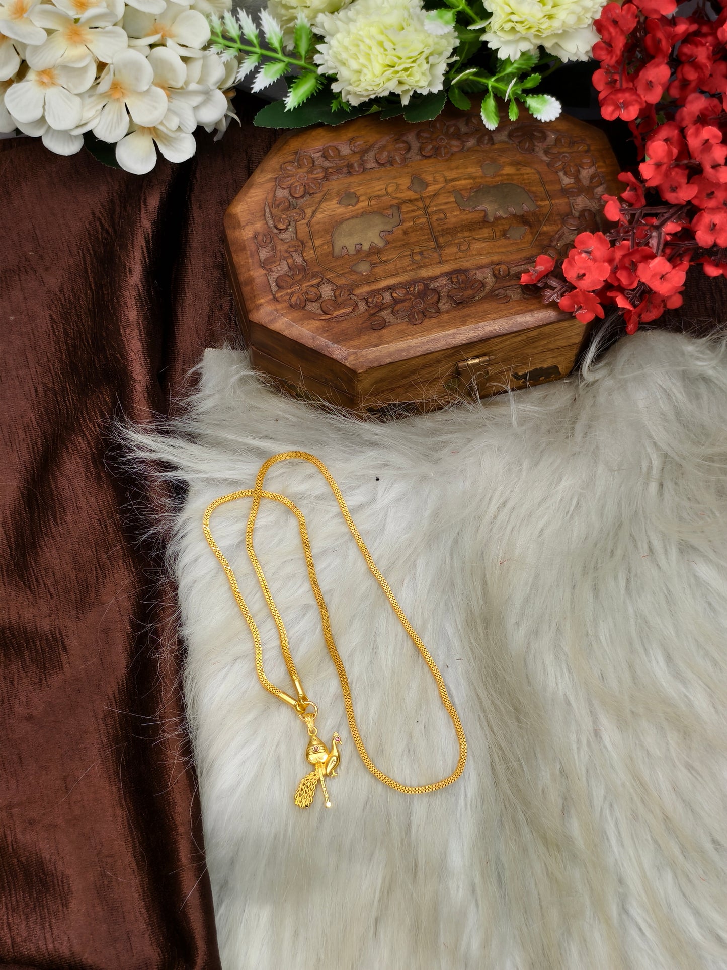 Forming matte finished (1Gram gold plated) Box  Chain With Doller