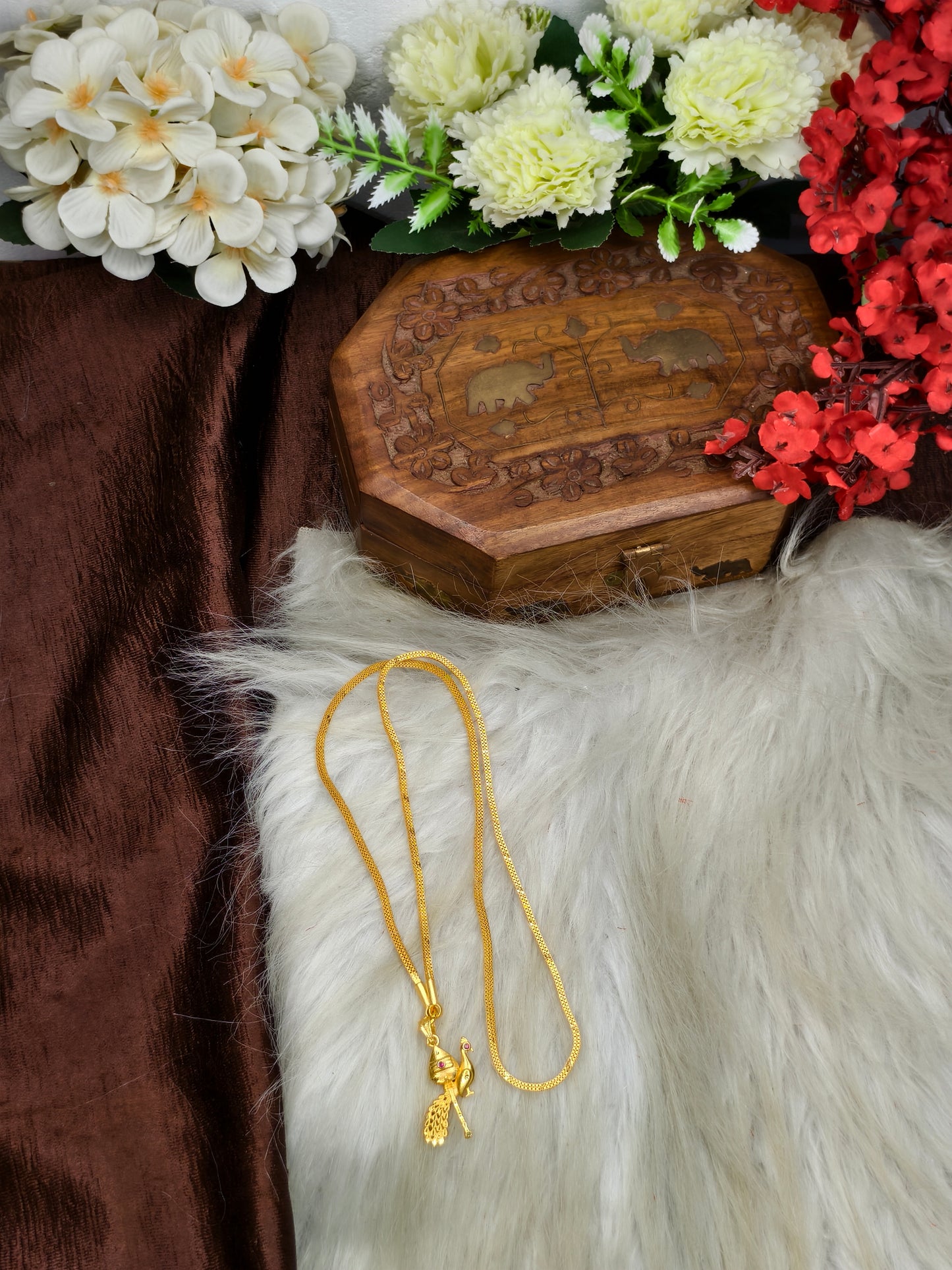 Forming matte finished (1Gram gold plated) Box  Chain With Doller