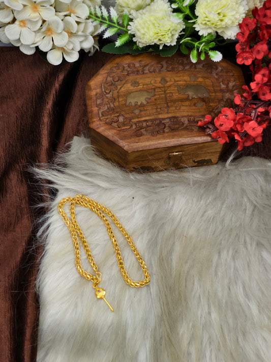 Forming matte finished (1Gram gold plated) Lotus Chain With Doller