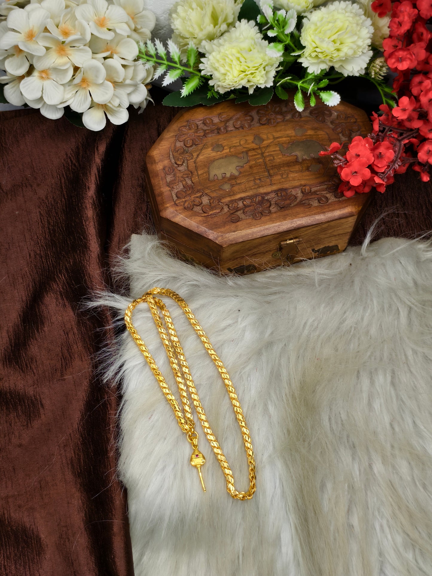 Forming matte finished (1Gram gold plated) Leaf  Chain With Doller