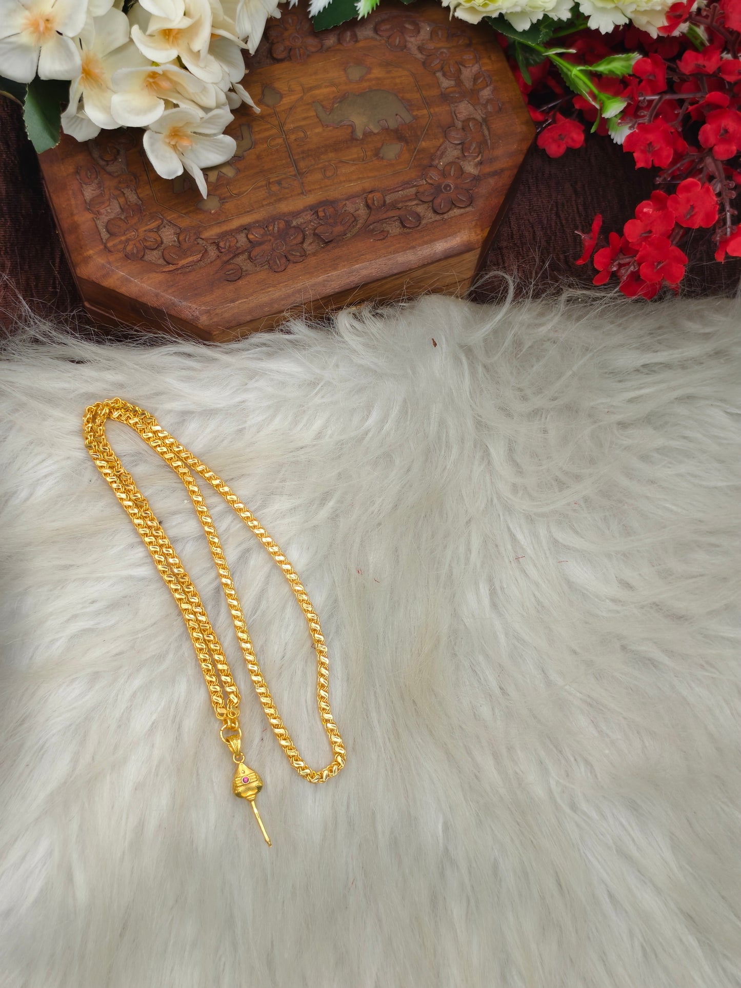 Forming matte finished (1Gram gold plated) Leaf  Chain With Doller