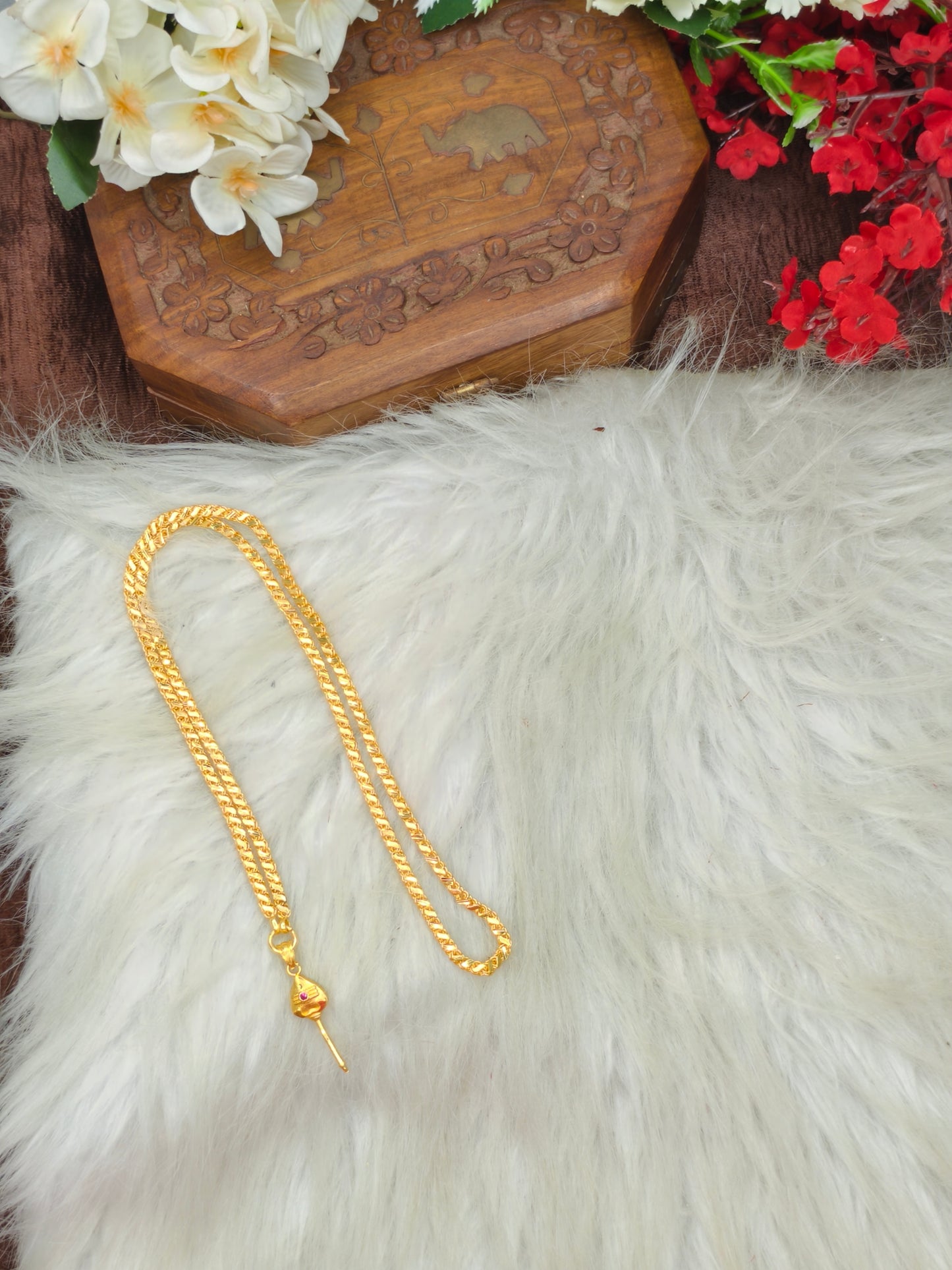 Forming matte finished (1Gram gold plated) Leaf  Chain With Doller