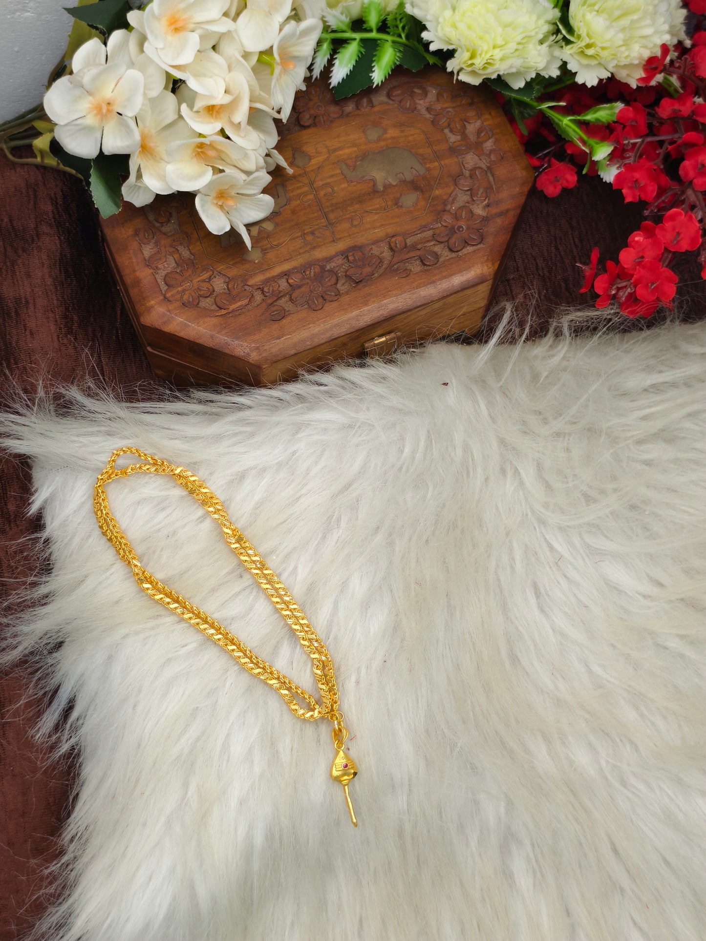 Forming matte finished (1Gram gold plated) Leaf  Chain With Doller
