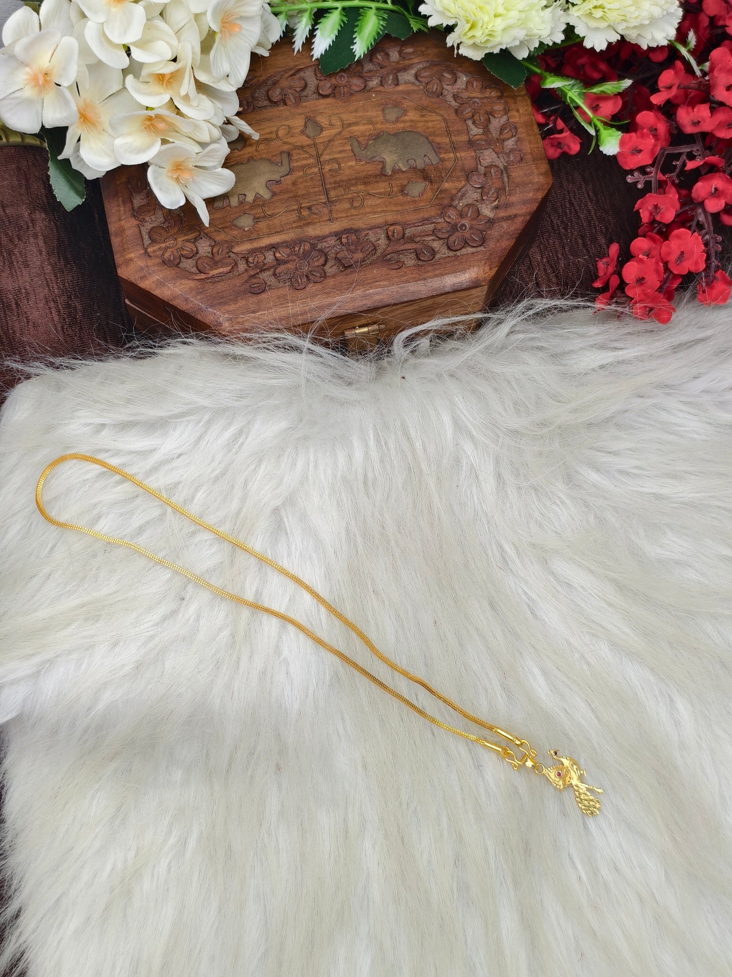 Forming matte finished (1Gram gold plated) Box  Chain With Doller