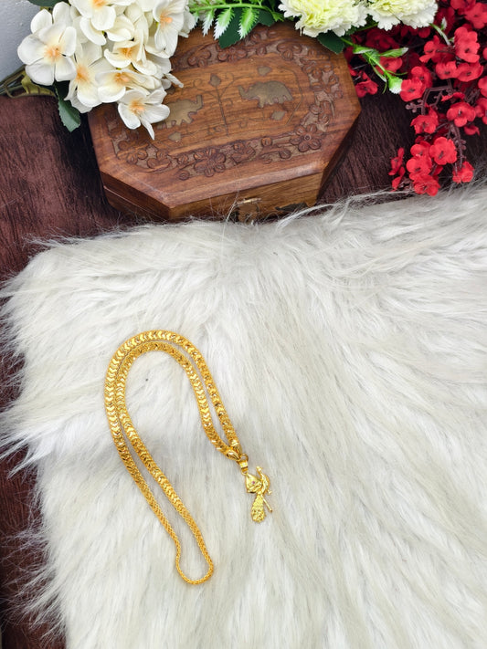 Forming matte finished (1Gram gold plated) V-patta Chain With Doller