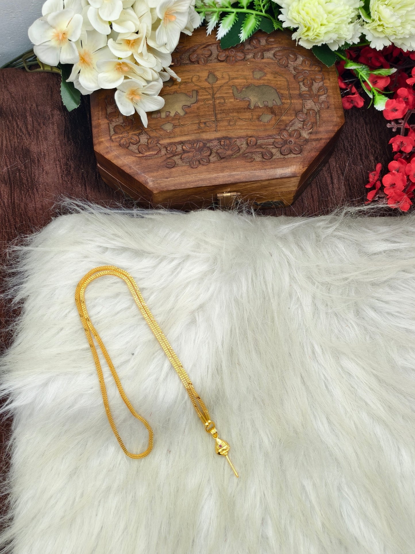 Forming matte finished (1Gram gold plated) Box Chain With Doller