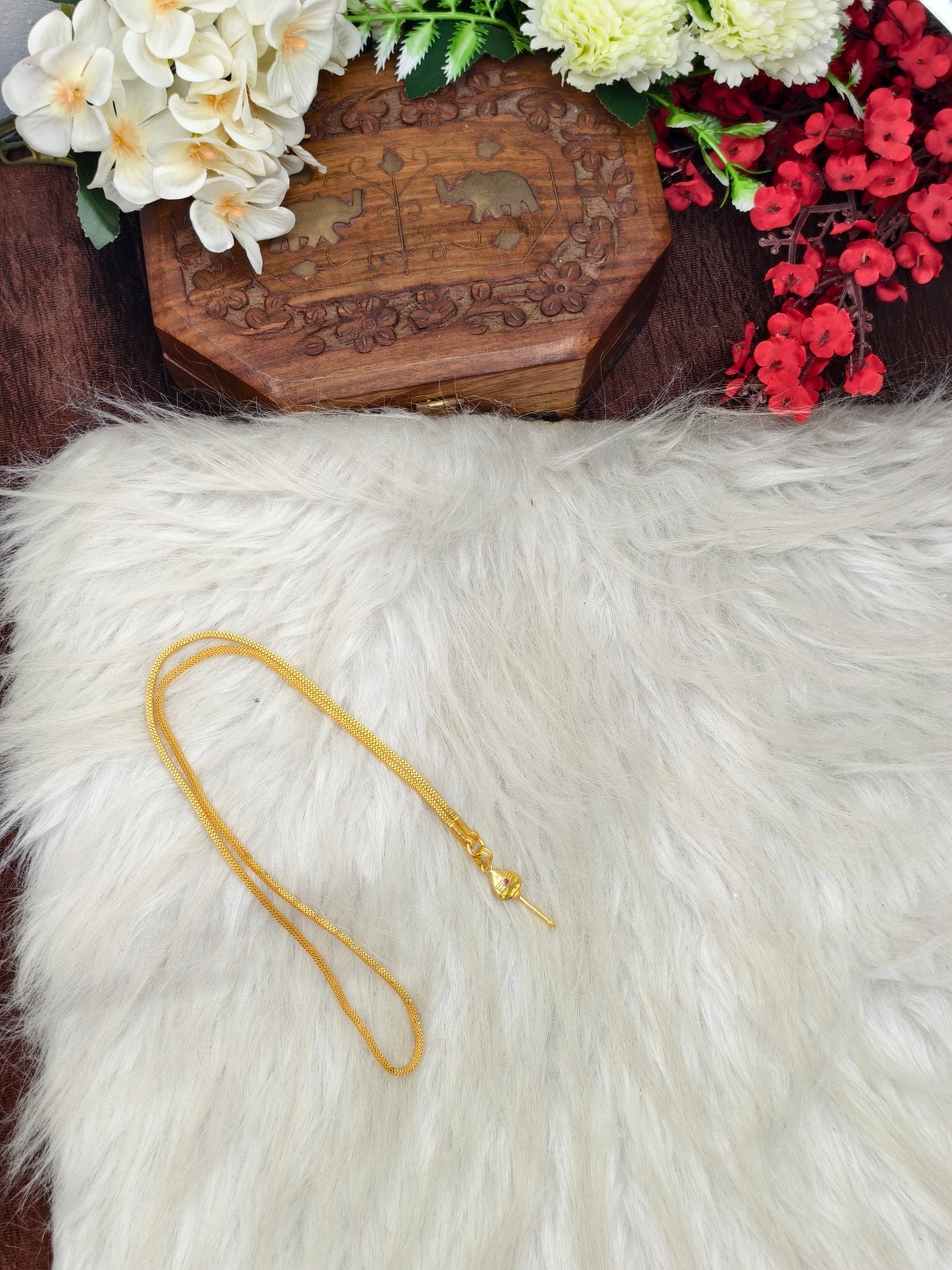 Forming matte finished (1Gram gold plated) Box Chain With Doller