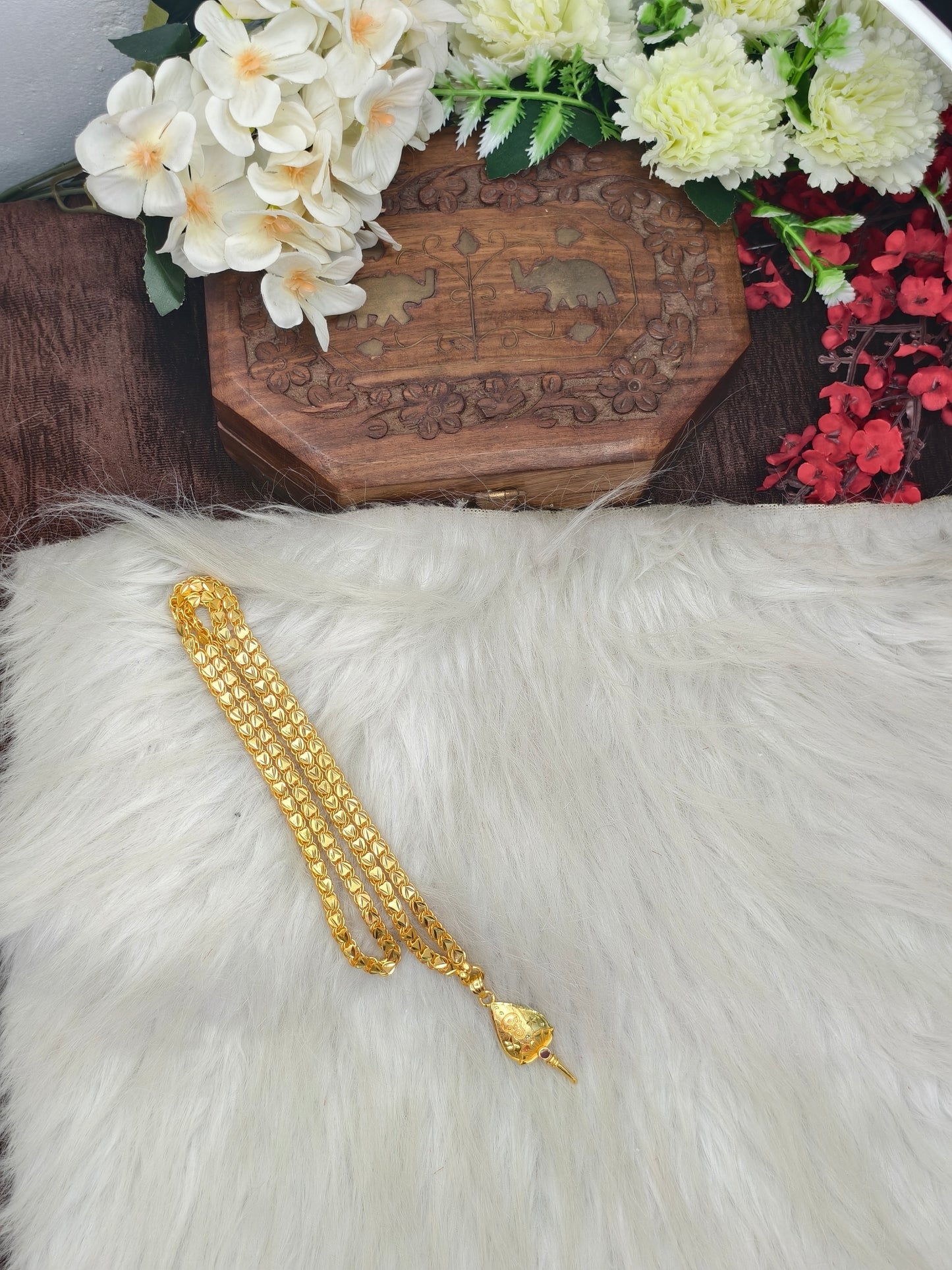 Forming matte finished (1Gram gold plated)Heart Chain With Doller