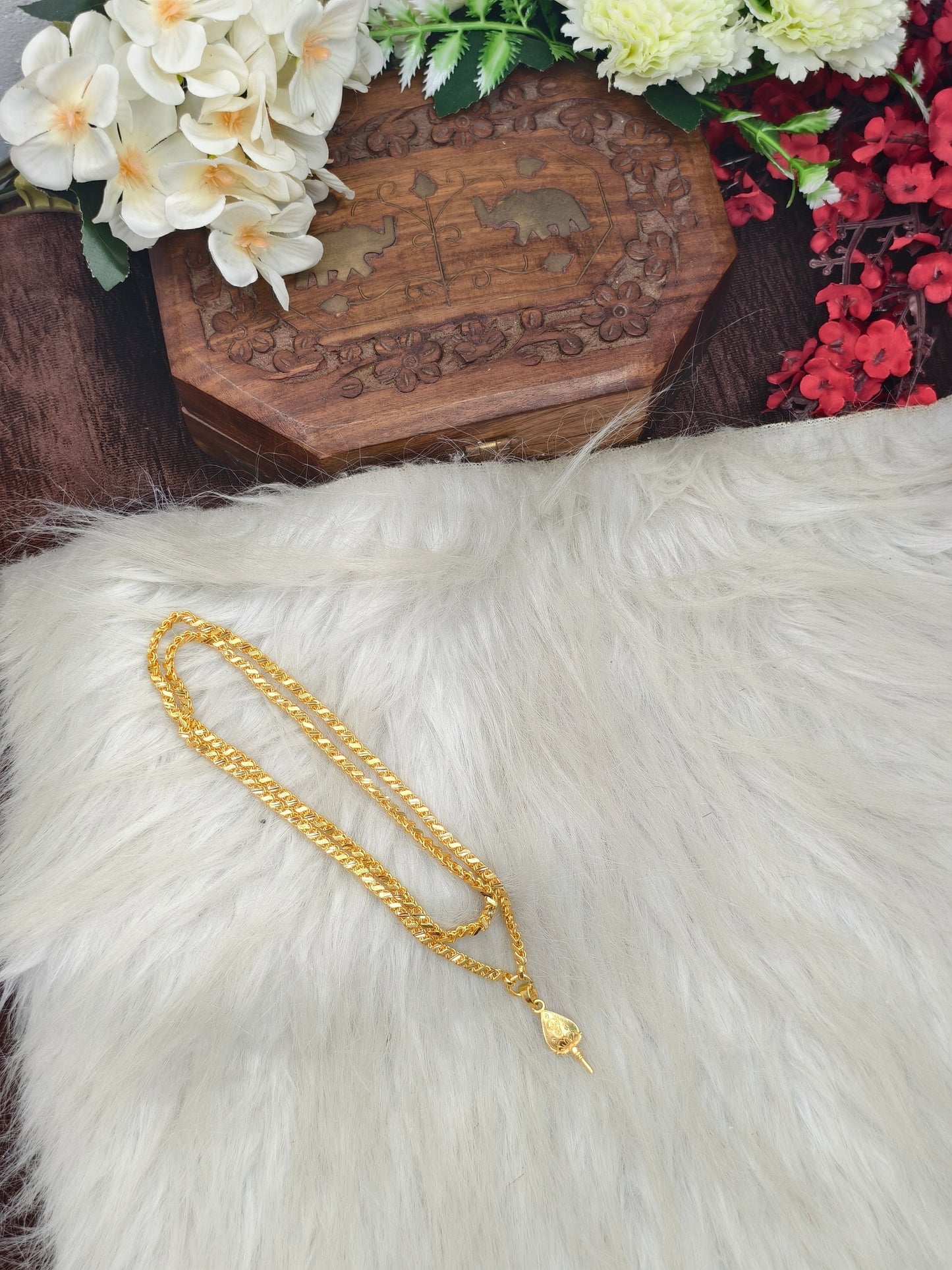 Forming matte finished (1Gram gold plated) Leaf  Chain With Doller