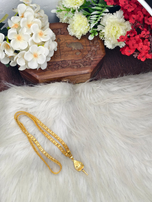 Forming matte finished (1Gram gold plated) V-Patta  Chain With Doller