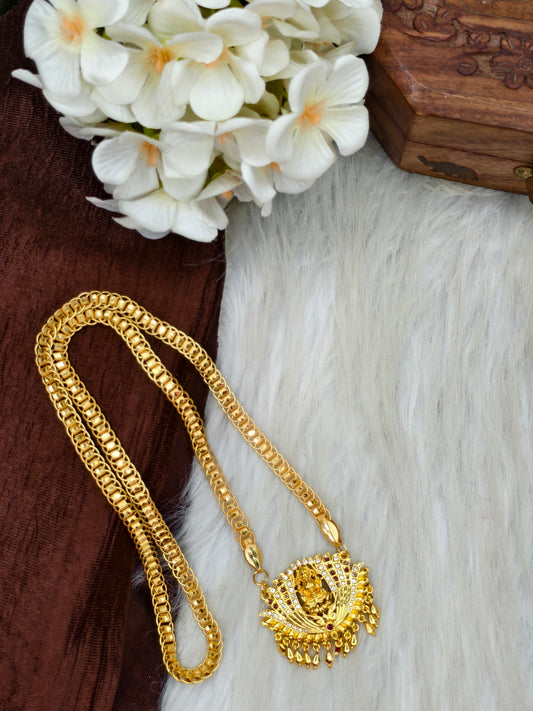✨ Stone Dollar Matte Finish Chain – Gold Plated Jewellery for Women✨