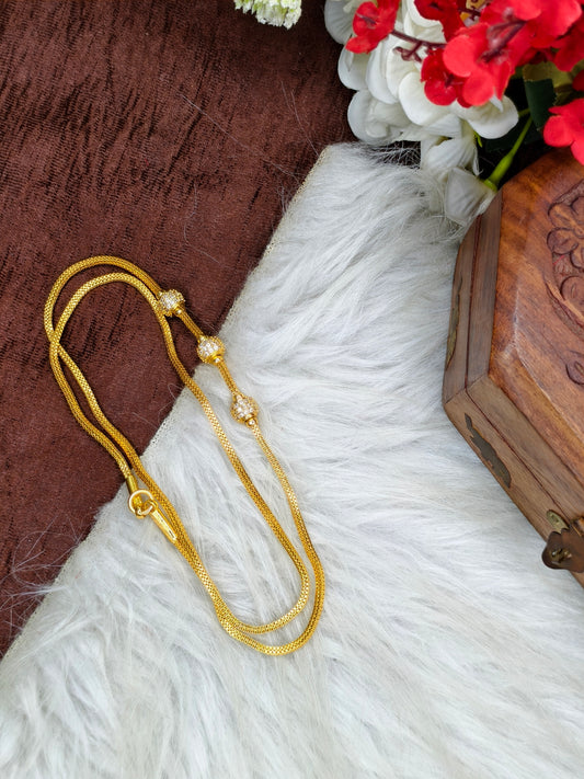 Micro gold plated  Mugappu chain (1Gram Gold plated) Stone Model