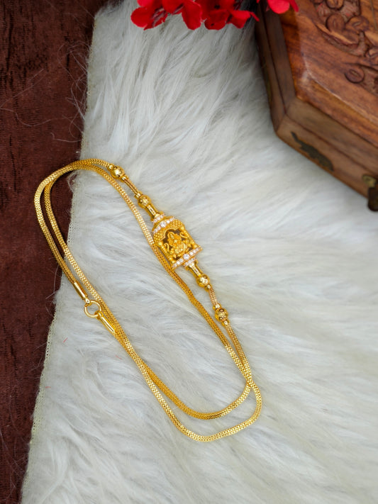 Micro gold plated Mugappu chain (1Gram Gold plated) Stone Model