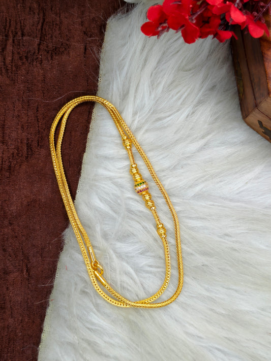 Micro gold plated Mugappu chain (1Gram Gold plated) Stone Model