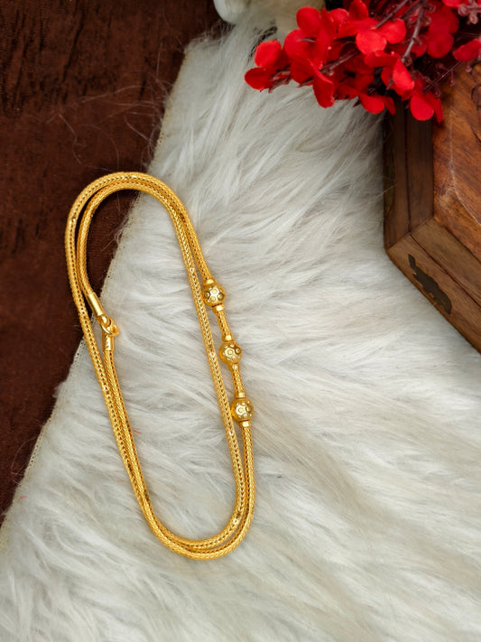 Micro gold plated Mugappu chain (1Gram Gold plated) Plain Model