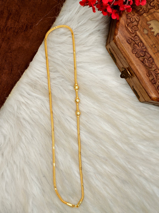 Micro gold plated Mugappu chain (1Gram Gold plated) Plain Model