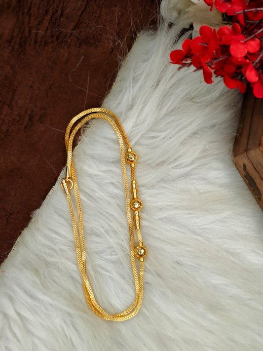 Micro gold plated Mugappu chain (1Gram Gold plated) Plain Model