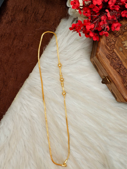 Micro gold plated Mugappu chain (1Gram Gold plated) Plain Model