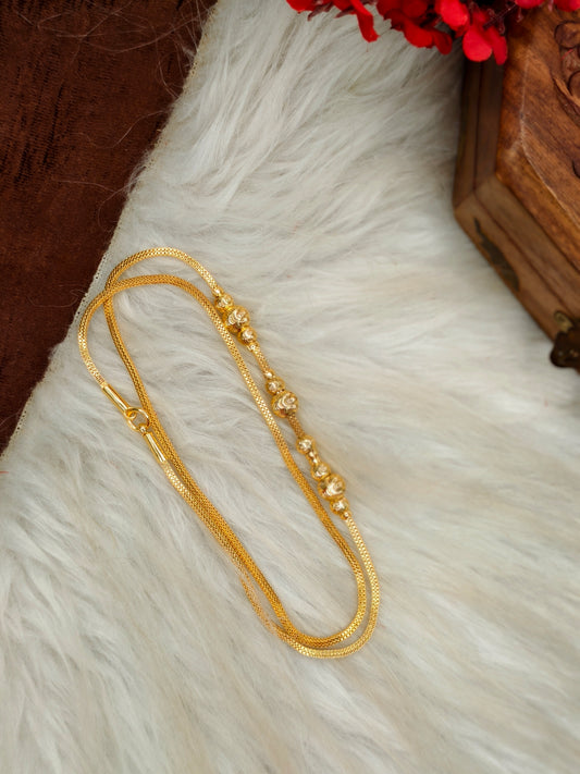 Micro gold plated Mugappu chain (1Gram Gold plated) Plain Model