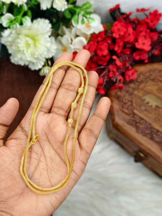 Micro gold plated Mugappu chain (1Gram Gold plated) Plain Model