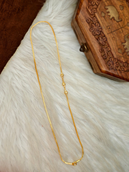 Micro gold plated Mugappu chain (1Gram Gold plated) Plain Model