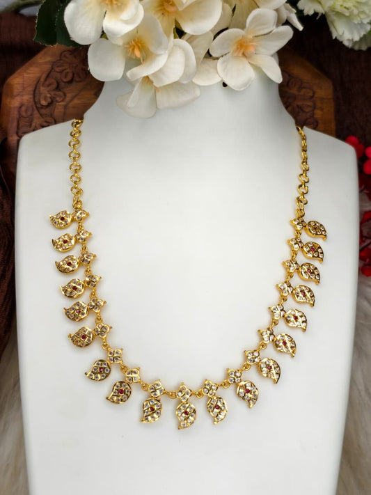 Women Impone Stone Necklace – Premium Gold Finish Traditional Design