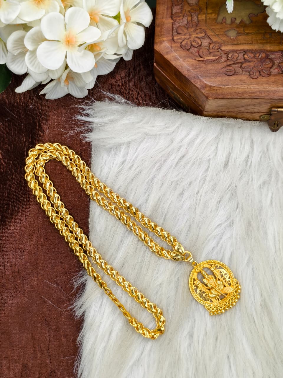 ✨plain  Dollar Matte Finish Chain – Gold Plated Jewellery for Women✨