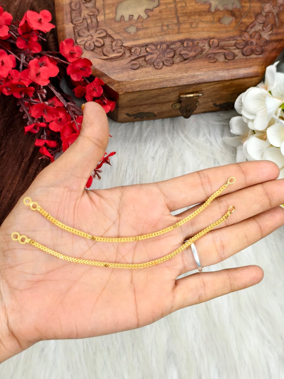 Women Mattal – 1 Gram Gold Plated Traditional Ear Chain