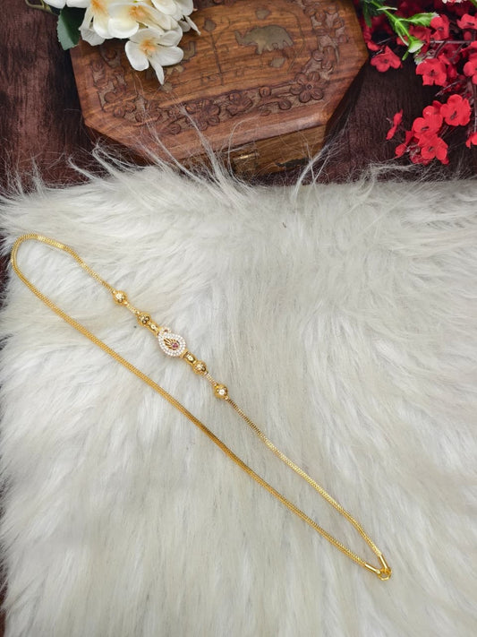 Mugappu chain (1Gram Gold plated) Stone Model