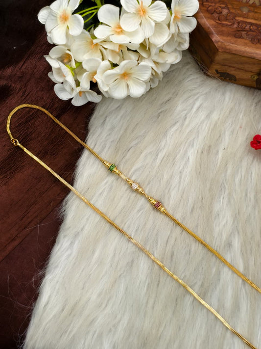 30 Inch Micro Plated Traditional Mugappu Chain