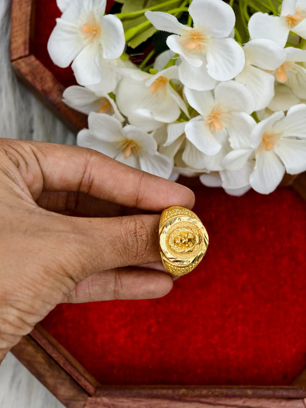 Men’s 1 Gram Gold Ring – Matte Finish – Sindhu Gold Covering