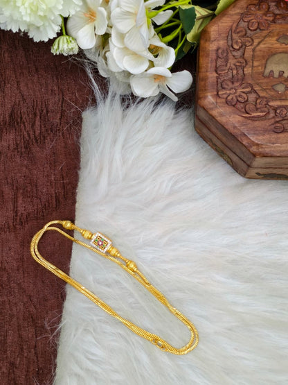 Foming Mugappu chain (1Gram Gold plated) Stone  Model Real gold looks