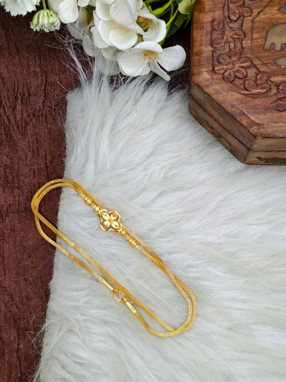 Foming Mugappu chain (1Gram Gold plated) plain Model Real gold looks