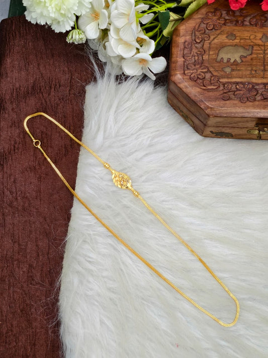 Foming Mugappu chain (1Gram Gold plated) plain Model Real gold looks