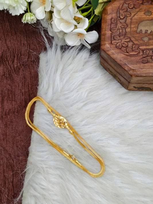 Foming Mugappu chain (1Gram Gold plated) plain Model Real gold looks