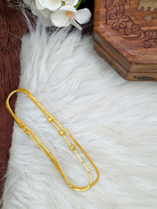 Foming Mugappu chain (1Gram Gold plated) plain Ball Model Real gold looks