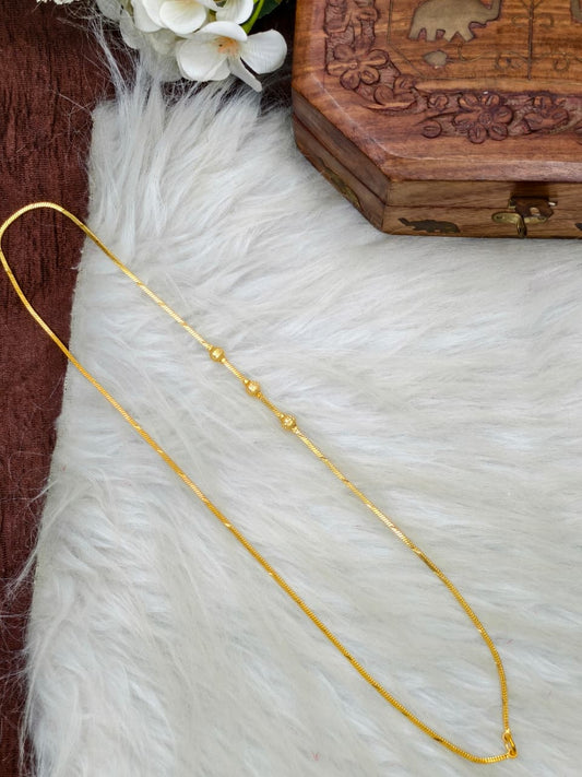 Foming Mugappu chain (1Gram Gold plated) plain Ball Model Real gold looks