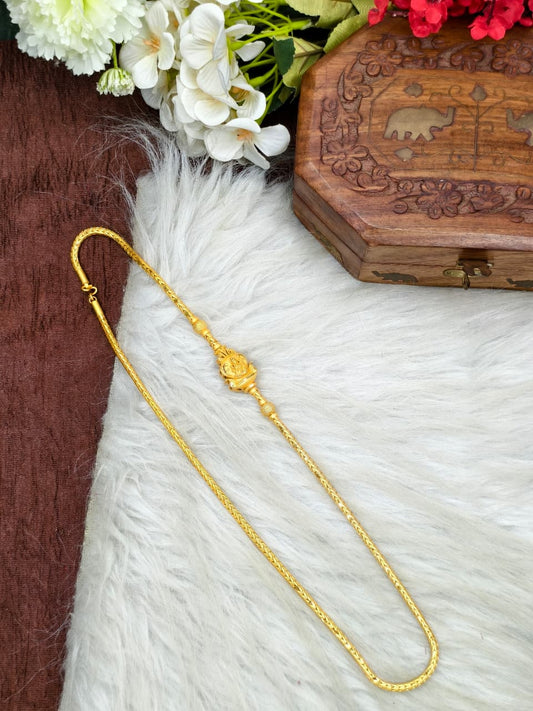 Foming Mugappu chain (1Gram Gold plated) Stone Model