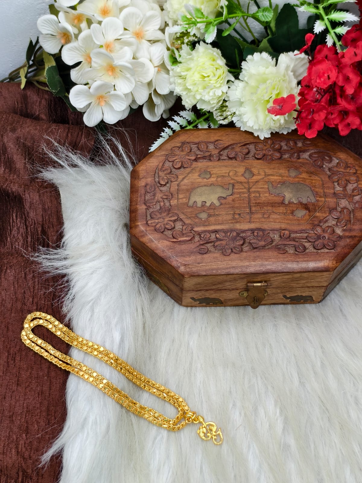 Forming matte finished (1Gram gold plated) Heart Chain With Doller