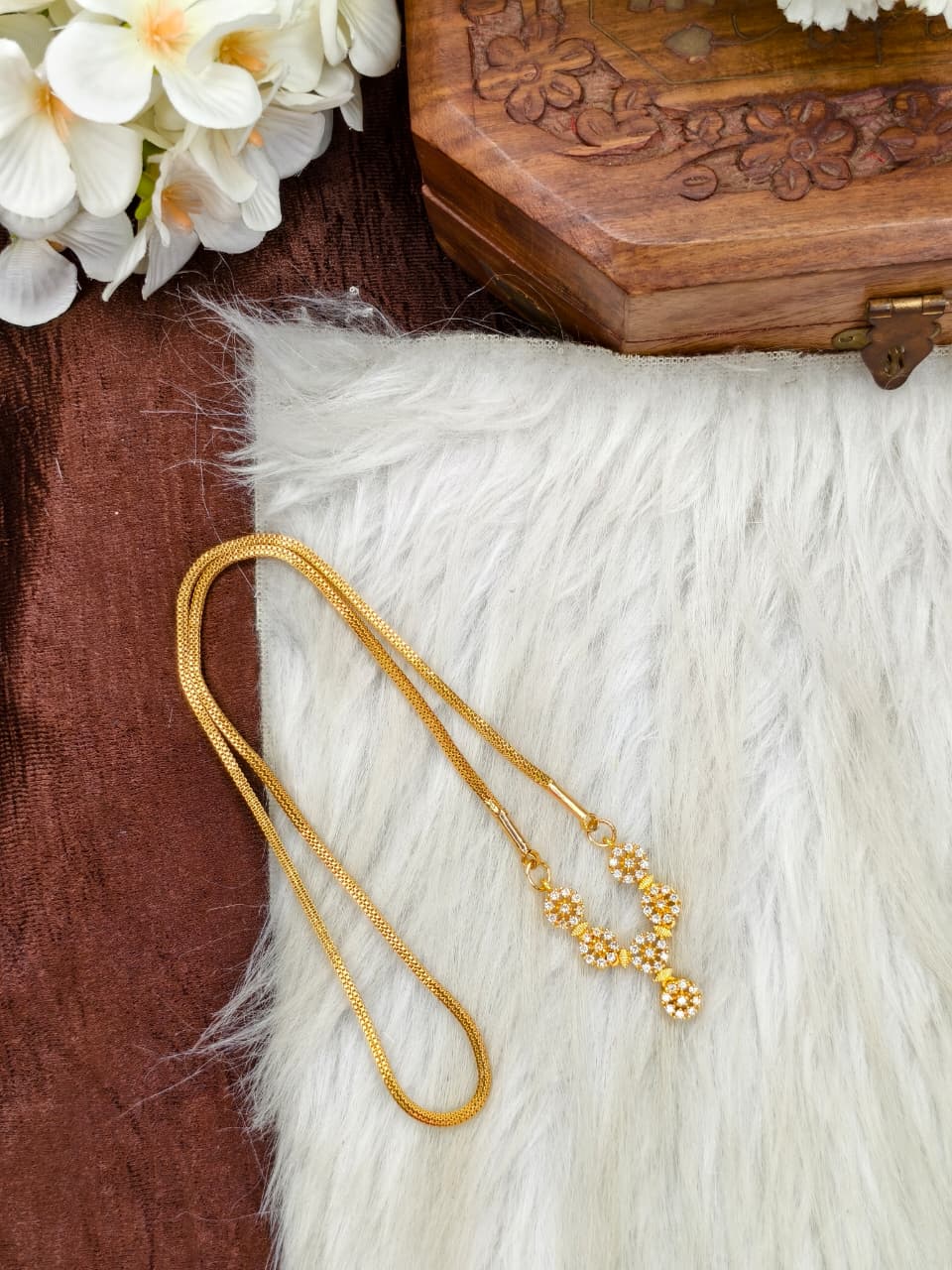 ✨Foming  Dollar Matte Finish Chain – Gold Plated Jewellery for Women✨