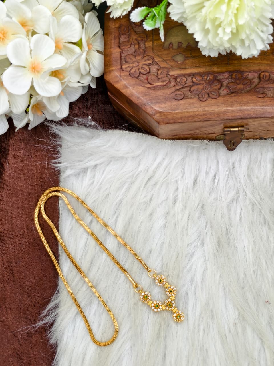 ✨Foming  Dollar Matte Finish Chain – Gold Plated Jewellery for Women✨