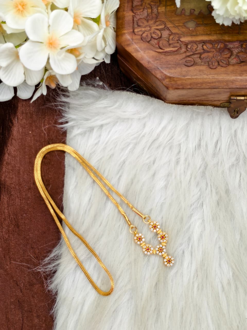 ✨Foming  Dollar Matte Finish Chain – Gold Plated Jewellery for Women✨