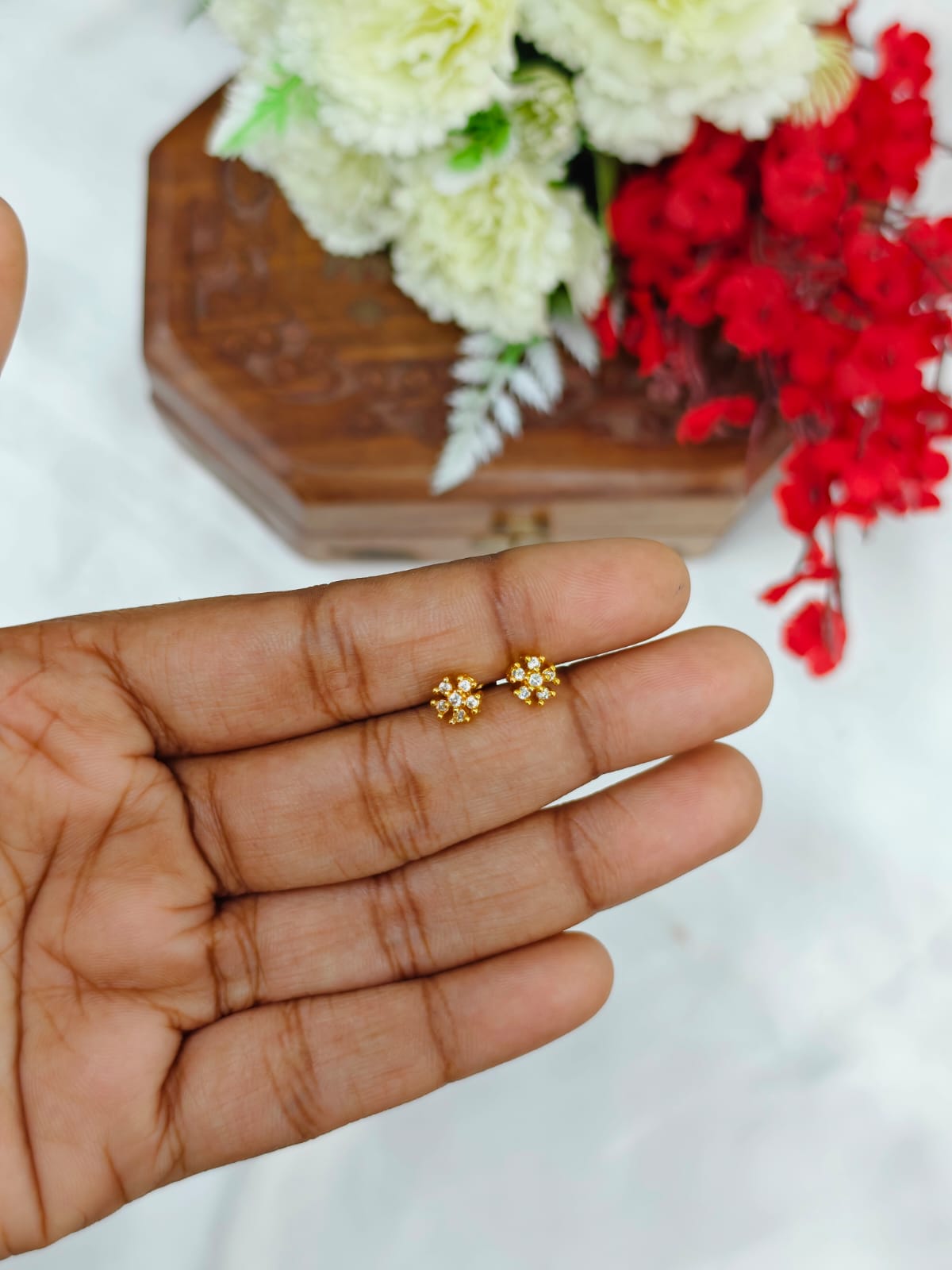 1 Gram Gold Plated Baby Stud Earrings | Cute & Elegant Kids Earrings