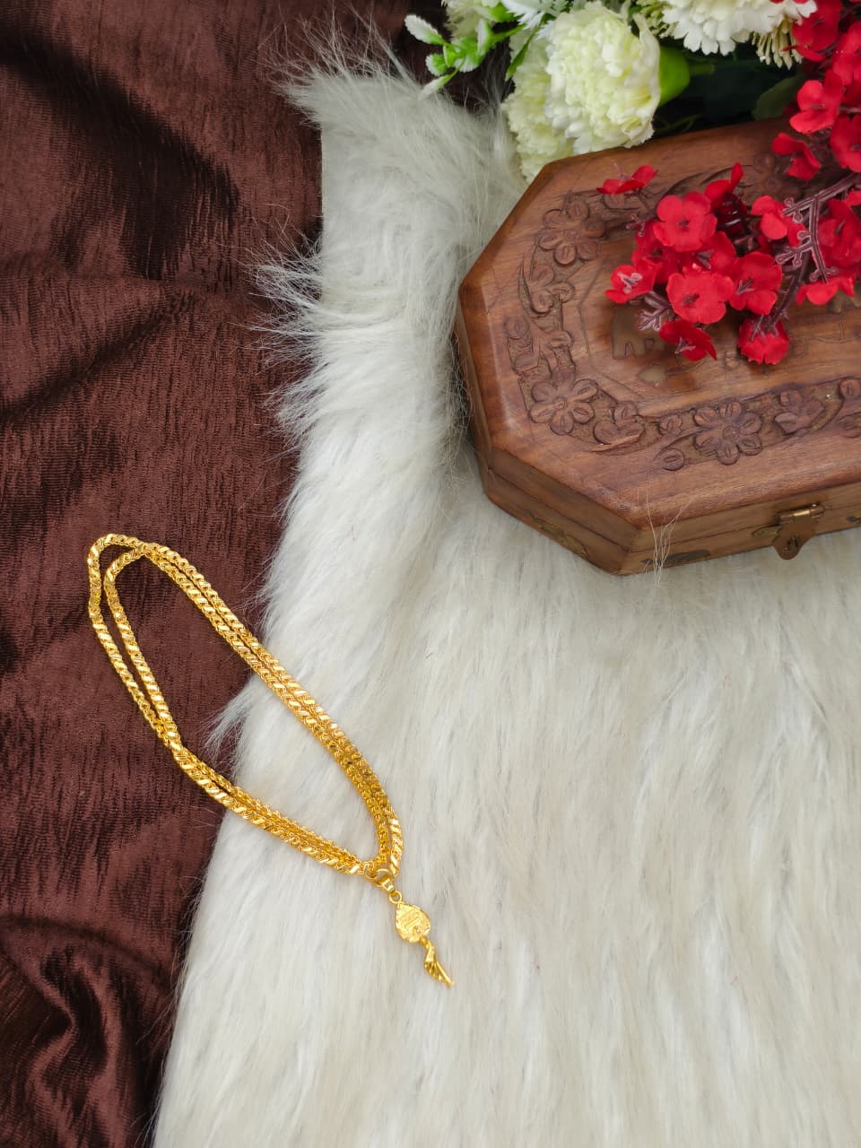 Forming matte finished (1Gram gold plated) Leaf  Chain With Doller