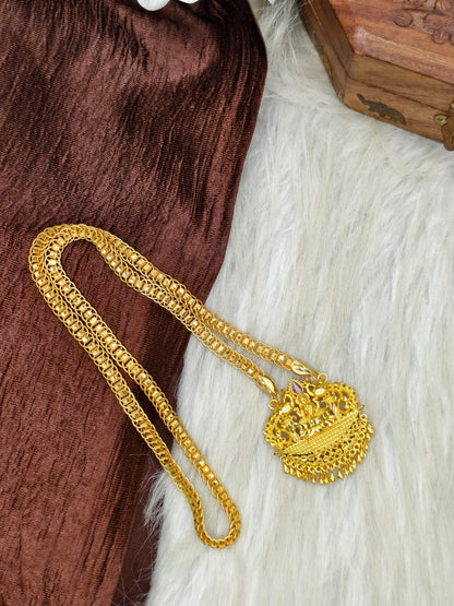 ✨ Stone Dollar Matte Finish Chain – Gold Plated Jewellery for Women✨